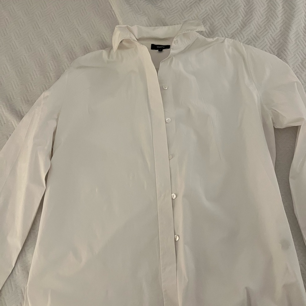 Theory Oversized Poplin Button Down - image 2